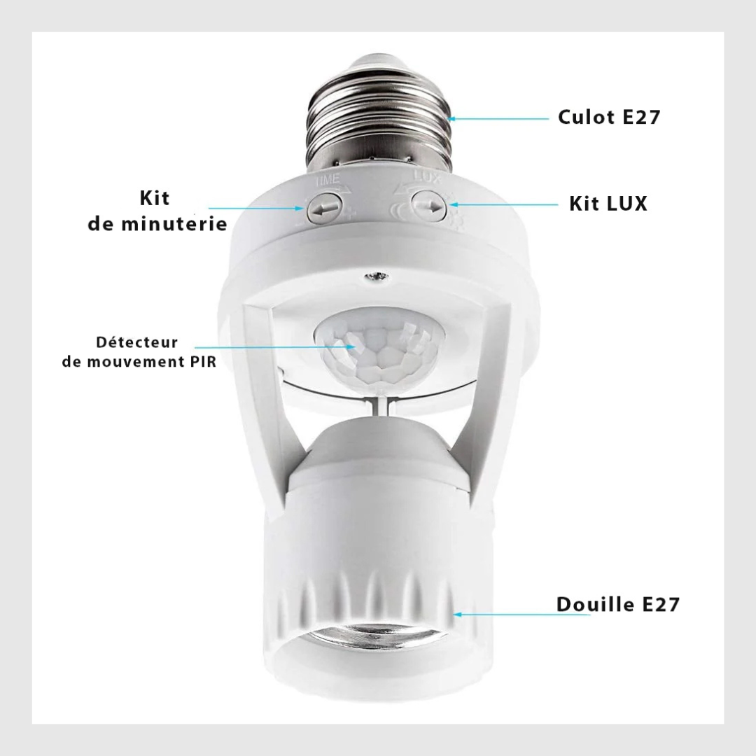 Douille de lampe à détecteur de mouvement