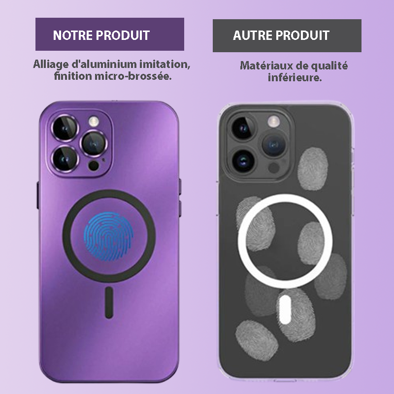 Coque magnétique en métal à fixation rapide pour iPhone