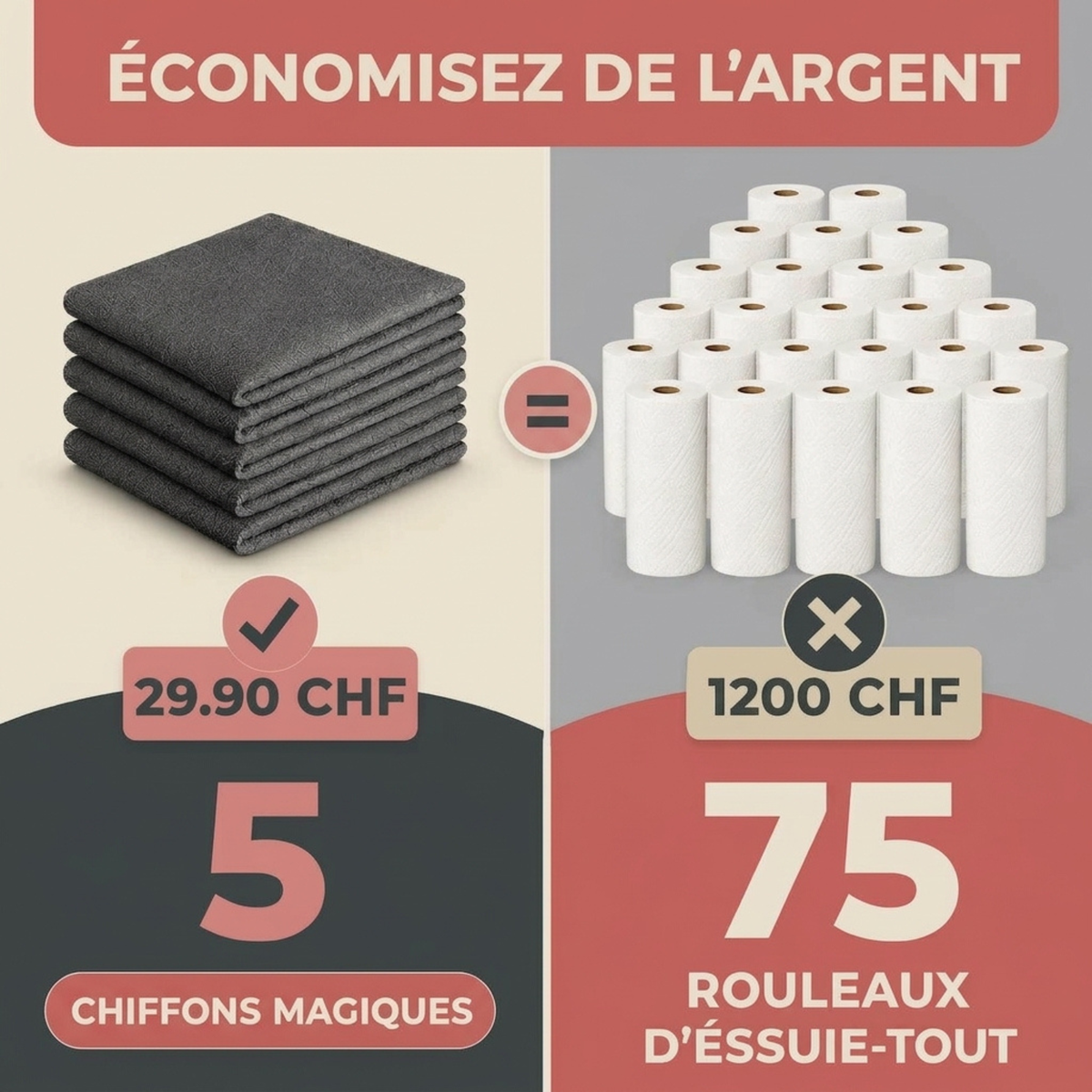 Chiffon Microfibre MagicClean™ — Nettoyage Sans Produit, Résultat Impeccable