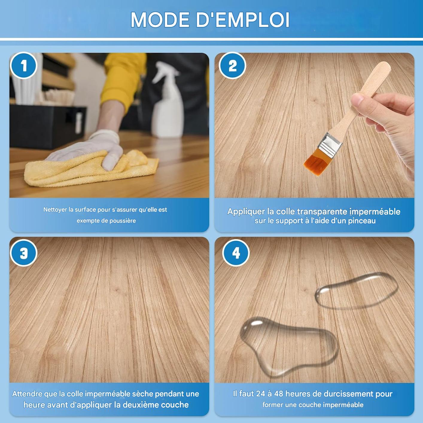 AquaSeal™ – Colle Imperméabilisante Transparente et Durable