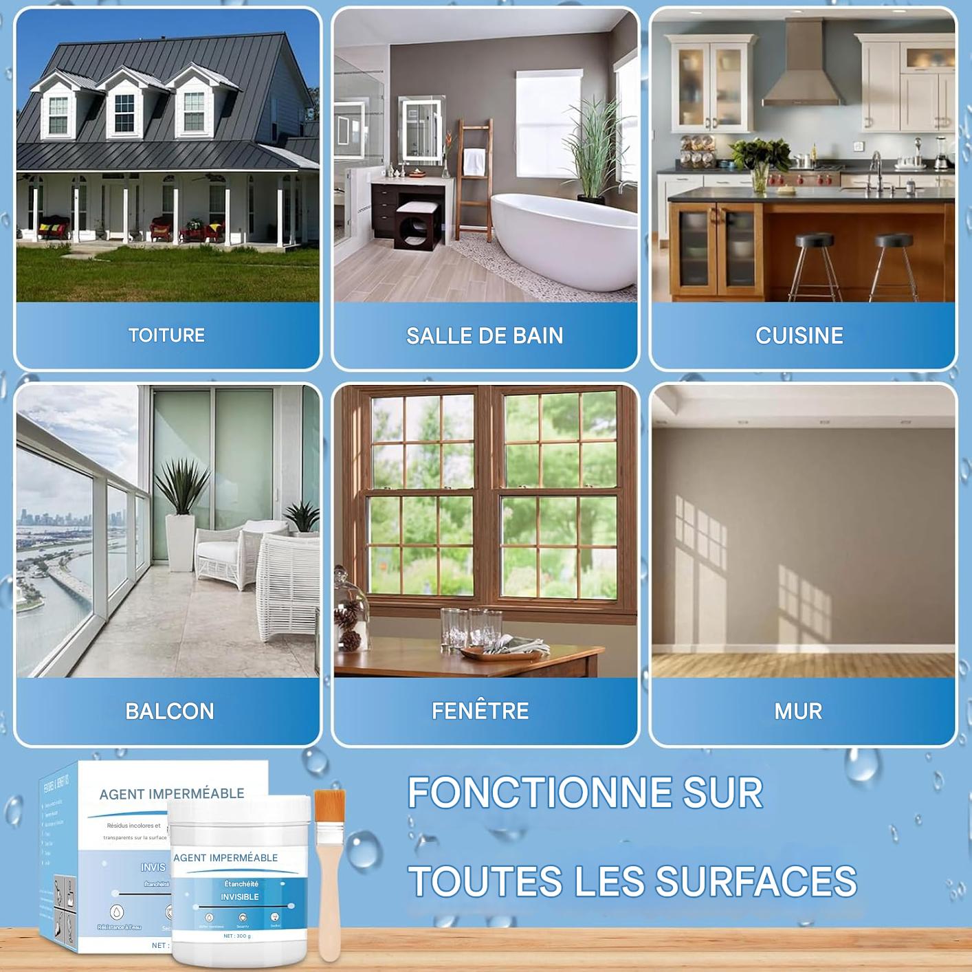 AquaSeal™ – Colle Imperméabilisante Transparente et Durable