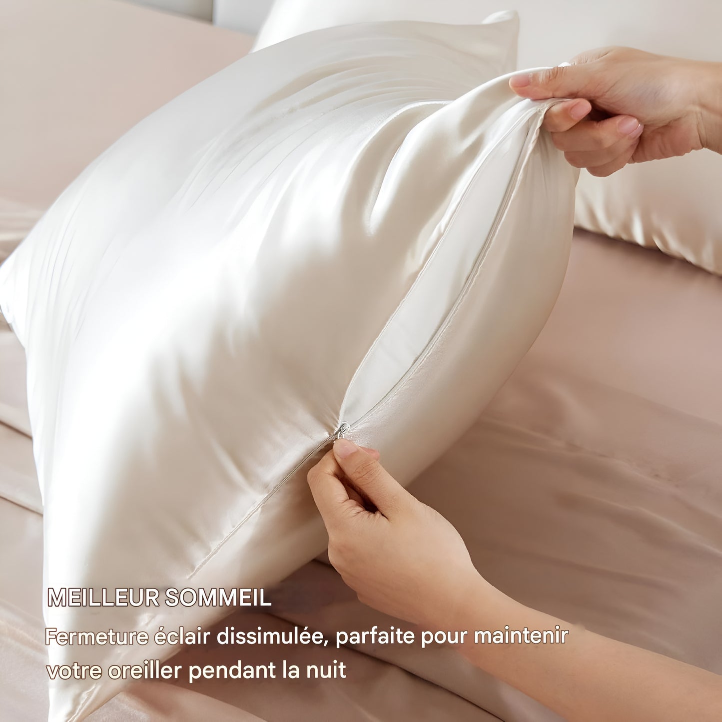 SoiePure™ – Taie d’Oreiller en Soie de Mûrier