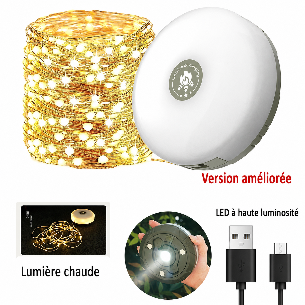 Luméa Nomade™ — Lampe solaire 2-en-1 avec guirlande lumineuse