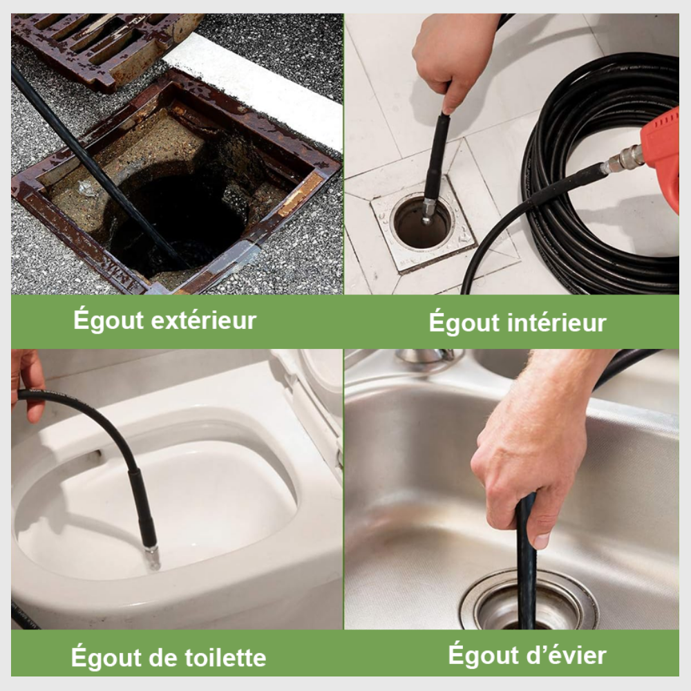 HydroJetix™ – Kit Déboucheur Haute Pression 5800 PSI