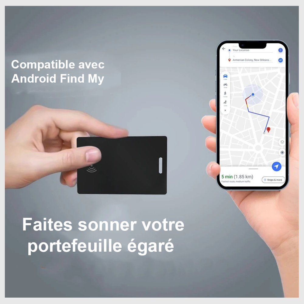 Trackit™ – Carte de Suivi GPS Élégante et Discrète