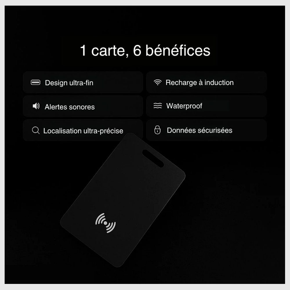 Trackit™ – Carte de Suivi GPS Élégante et Discrète