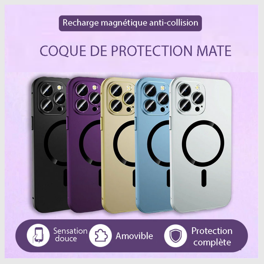 Coque magnétique en métal à fixation rapide pour iPhone