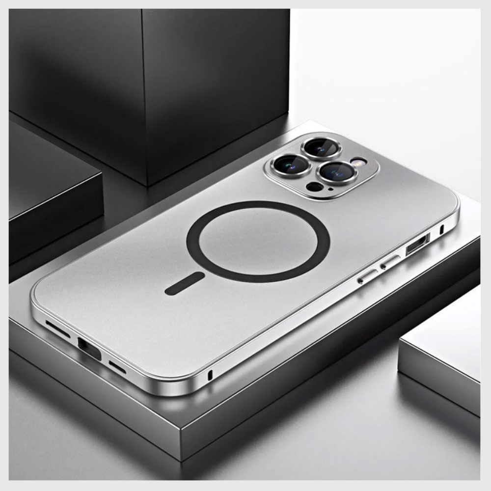 Coque magnétique en métal à fixation rapide pour iPhone