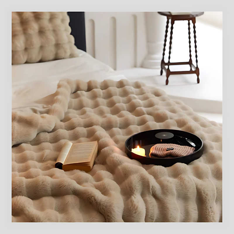 đ„Offre spĂ©cialeđ„ Couverture de luxe double face en laine de lapin Quebecoolâą