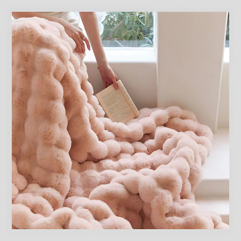 đ„Offre spĂ©cialeđ„ Couverture de luxe double face en laine de lapin Quebecoolâą