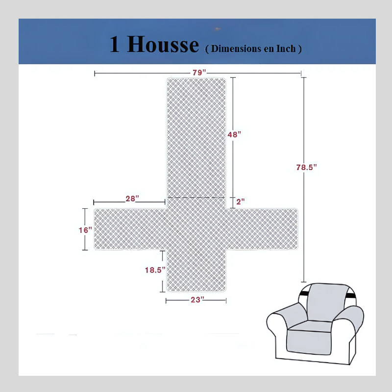 Housse de fauteuil inclinable antidérapante