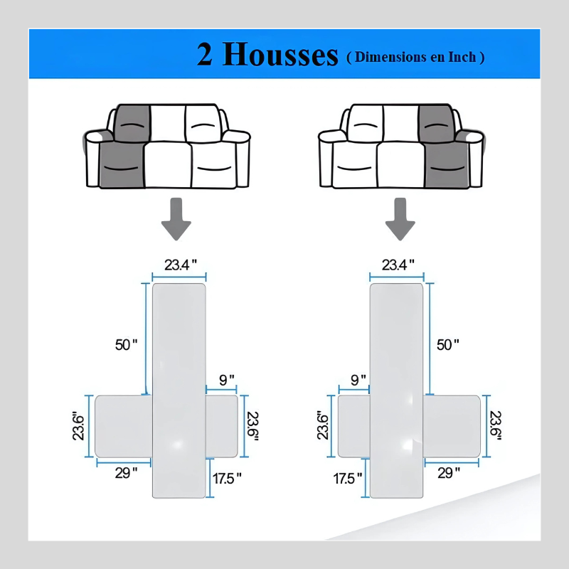 Housse de fauteuil inclinable antidérapante
