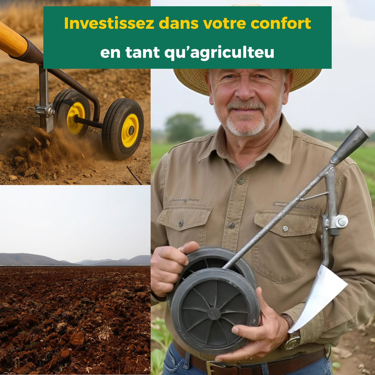 Plant’O’Matic™ – Outil de Plantation Rapide à Deux Roues