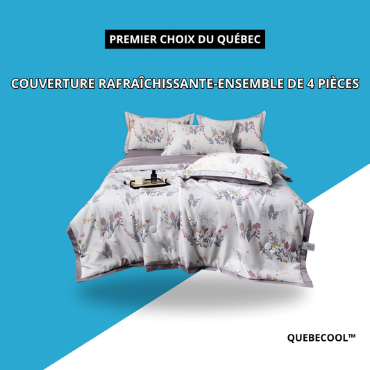 Ensemble de draps floraux rafraîchissants et respirants, 4 pièces