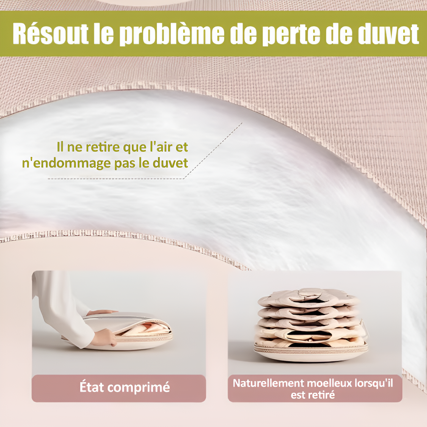 Sac à vêtements suspendu gain de place avec fermeture éclair auto-compressante