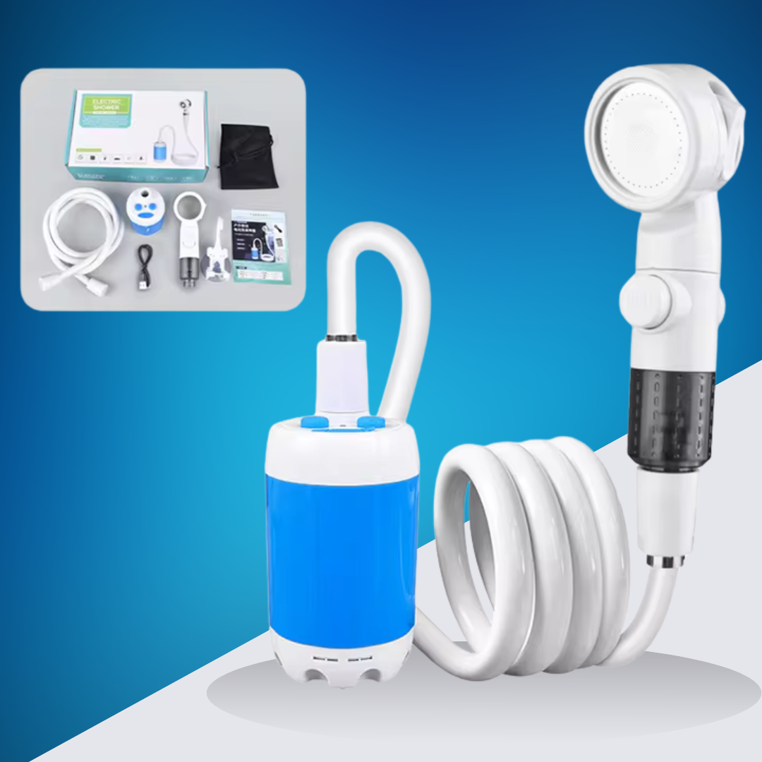 EcoShower™ – Pompe Rechargeable de Douche Compacte