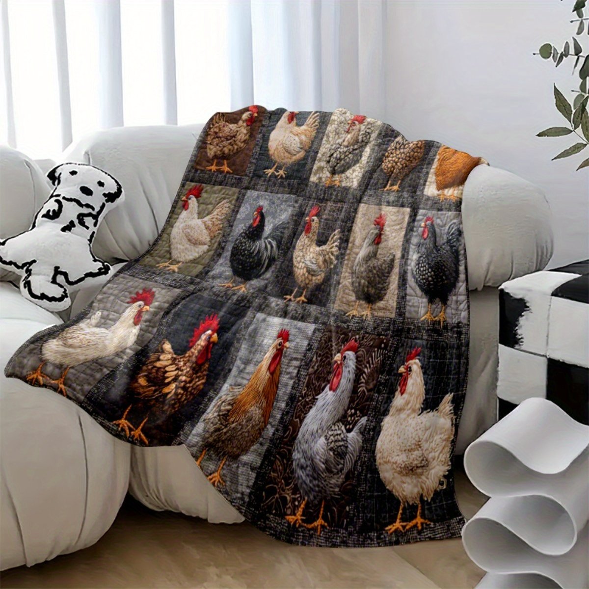 PouleDouce™ – Couverture Cocooning à Imprimé Coloré