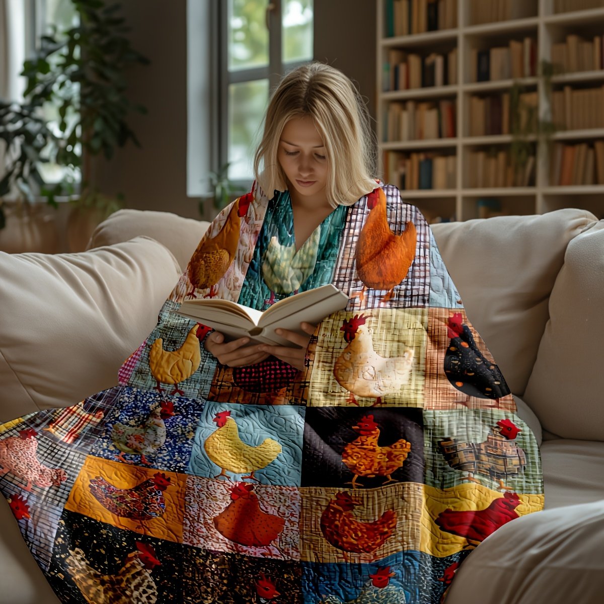 PouleDouce™ – Couverture Cocooning à Imprimé Coloré
