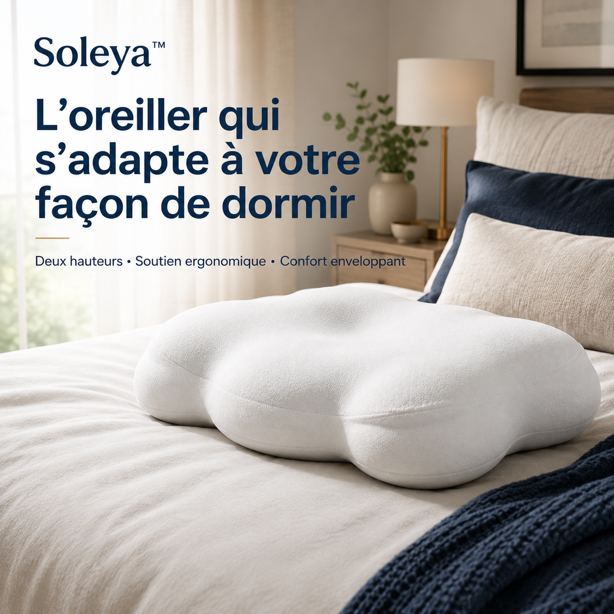Soleya™ — Oreiller Ergonomique Confort & Alignement