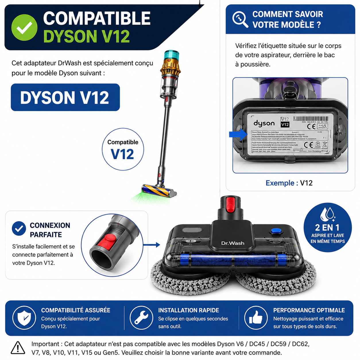 Drwash adapté à votre Dyson (V6 à V15)