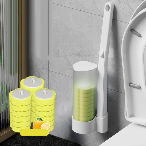 Brosse de Toilette Jetable avec Support Mural