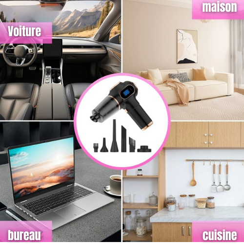 VortexGo™ – Mini Aspirateur Auto Ultra-Puissant & Compact