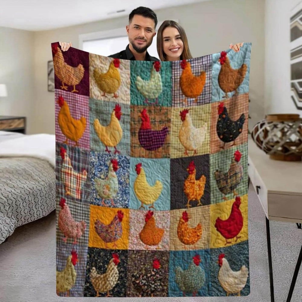 PouleDouce™ – Couverture Cocooning à Imprimé Coloré