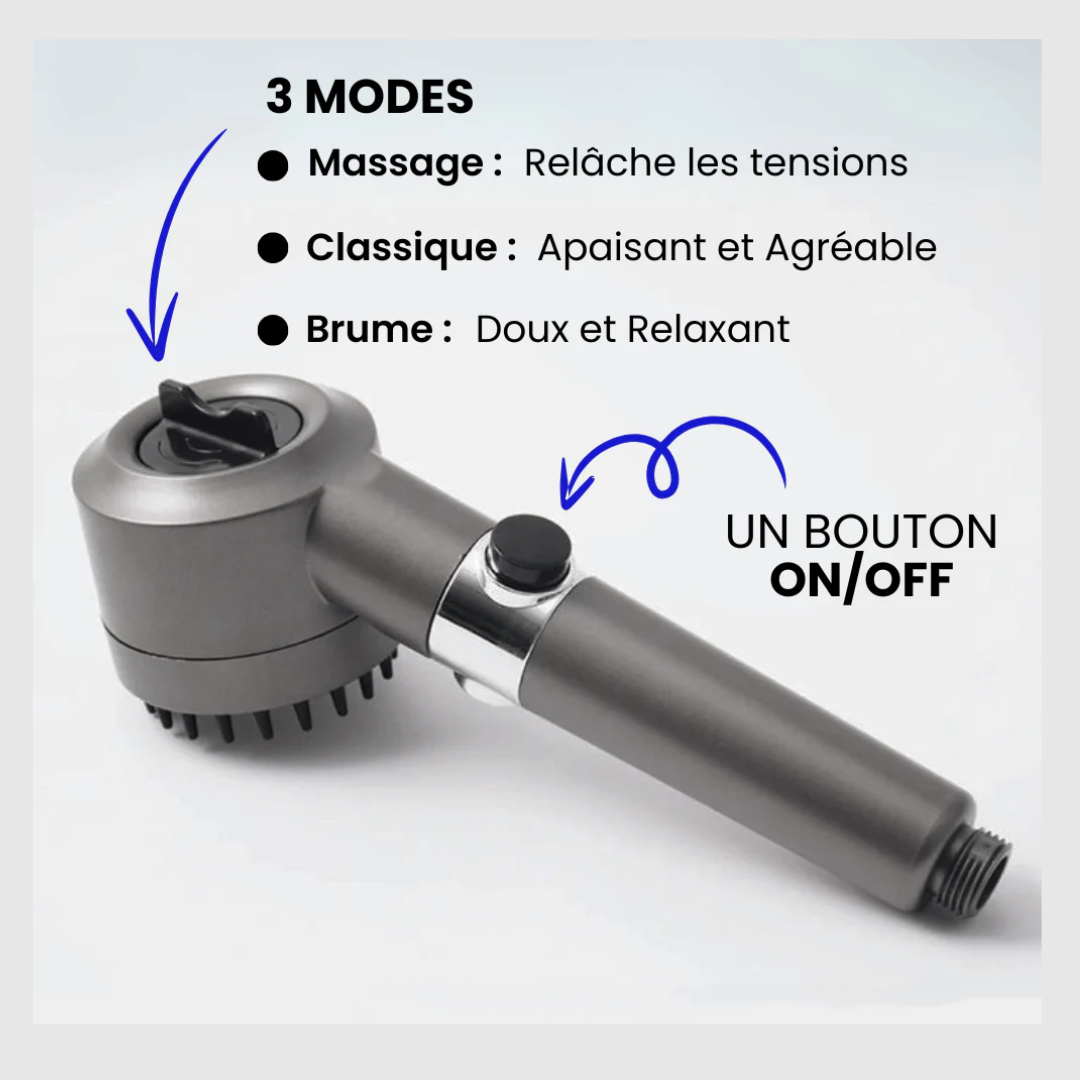 HydroZen - Pommeau de Douche Filtrant  3 en 1