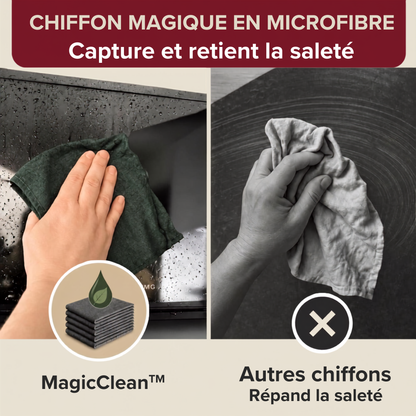 Chiffon Microfibre MagicClean™ — Nettoyage Sans Produit, Résultat Impeccable