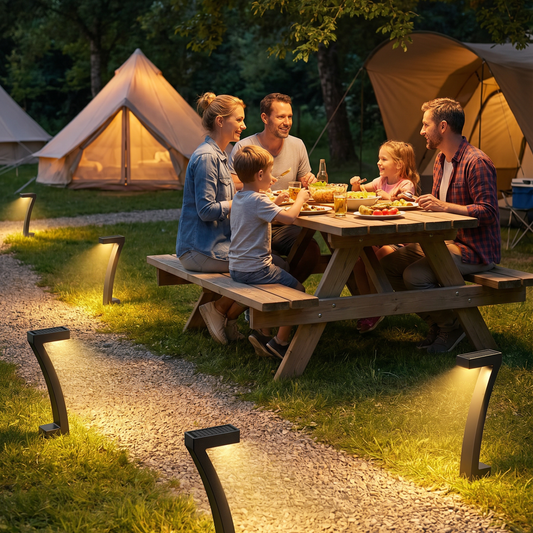 Borne Solaire Déco LumiCour™ | Éclairage Extérieur Sans Fil – Lot de 4