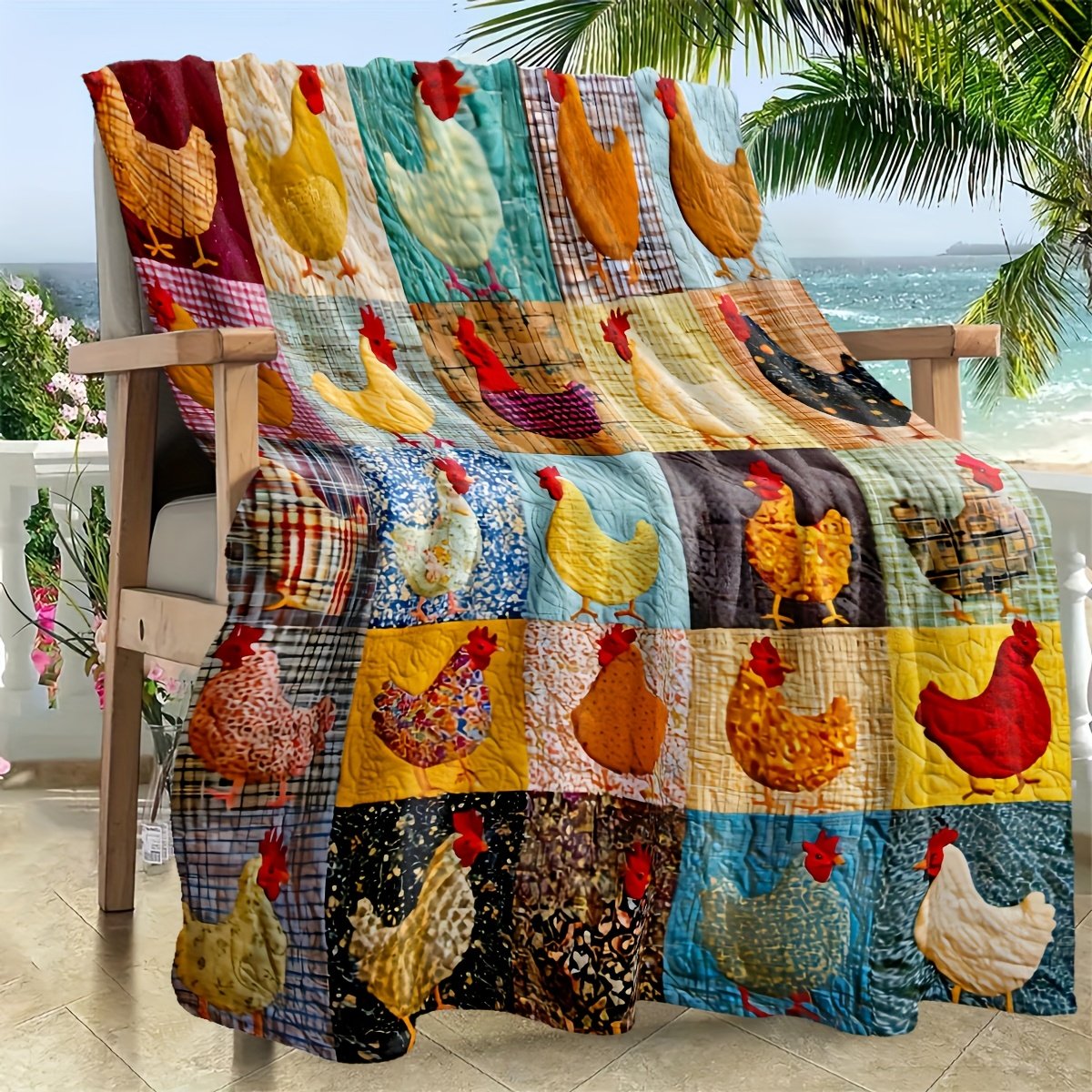 PouleDouce™ – Couverture Cocooning à Imprimé Coloré