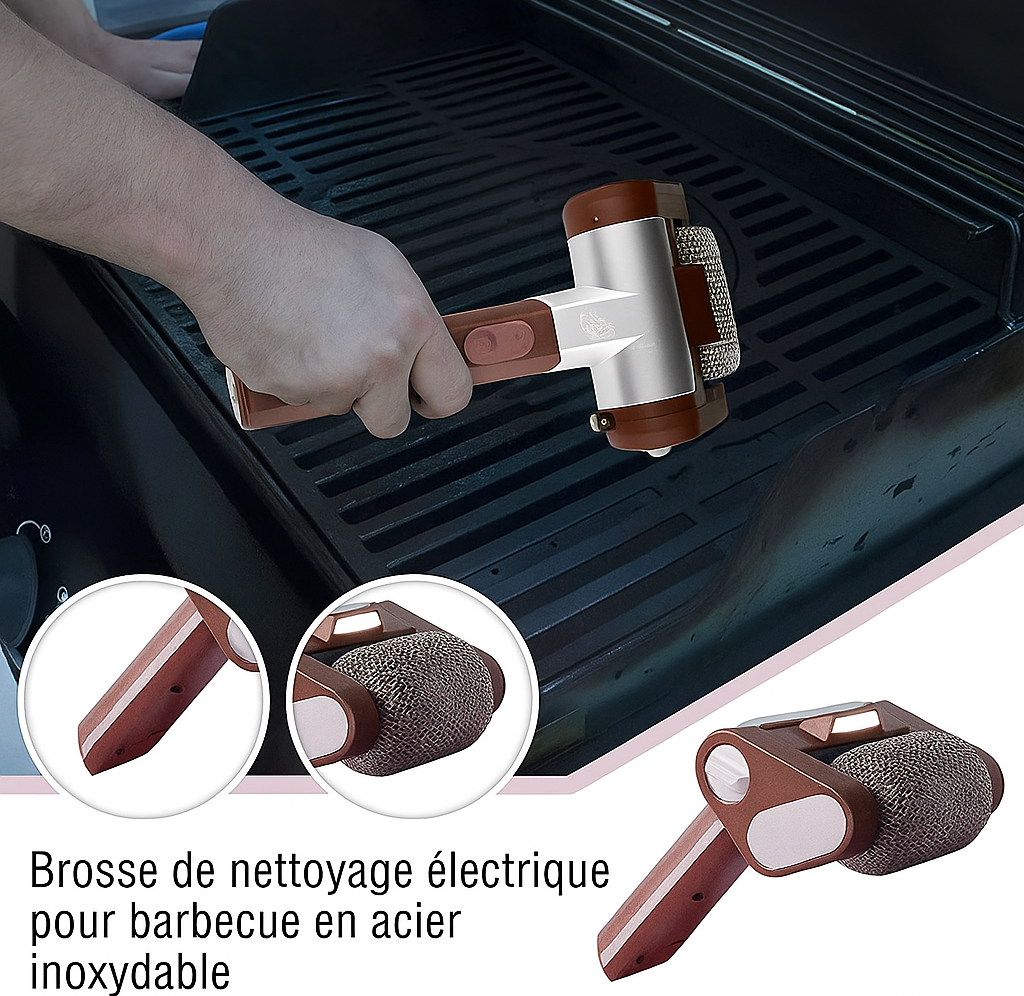 NettoyeurGrill™- Nettoyeur de Grille Électrique Sans Fil et Sans Poils