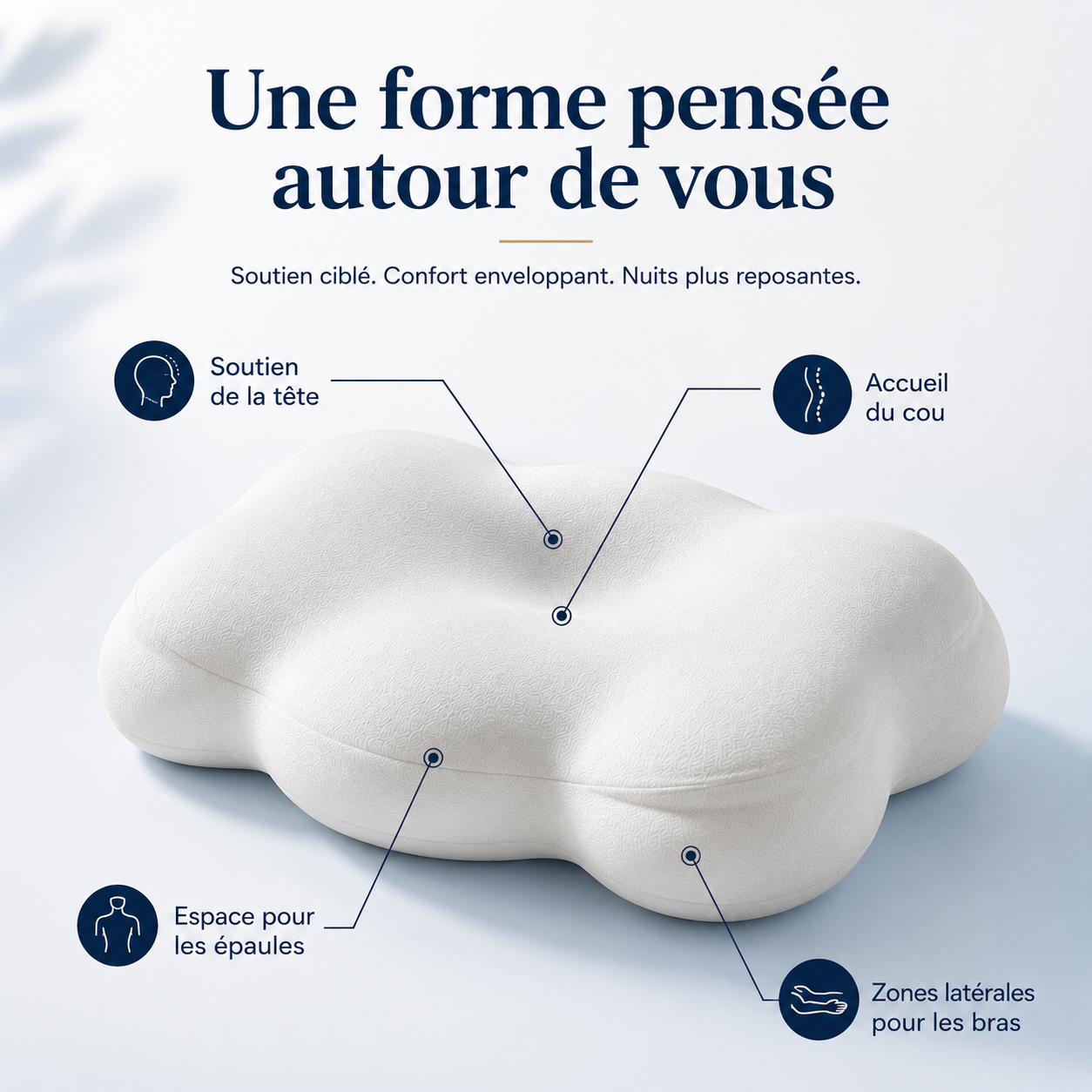 Soleya™ — Oreiller Ergonomique Confort & Alignement