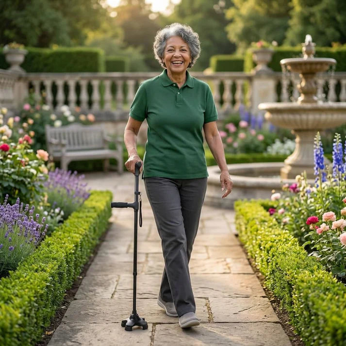 Canne ErgoFlex Pro — Base 360° Stabilité Totale.