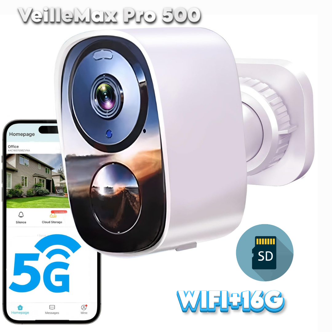 VeilleMax Pro 500 — Caméra Extérieure Sans Fil Longue Durée