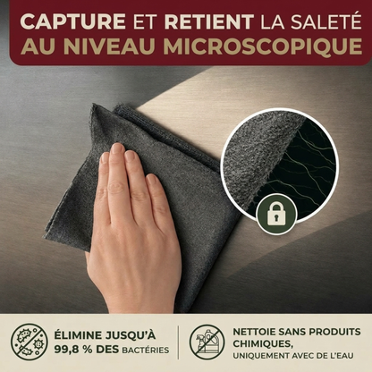 Chiffon Microfibre MagicClean™ — Nettoyage Sans Produit, Résultat Impeccable