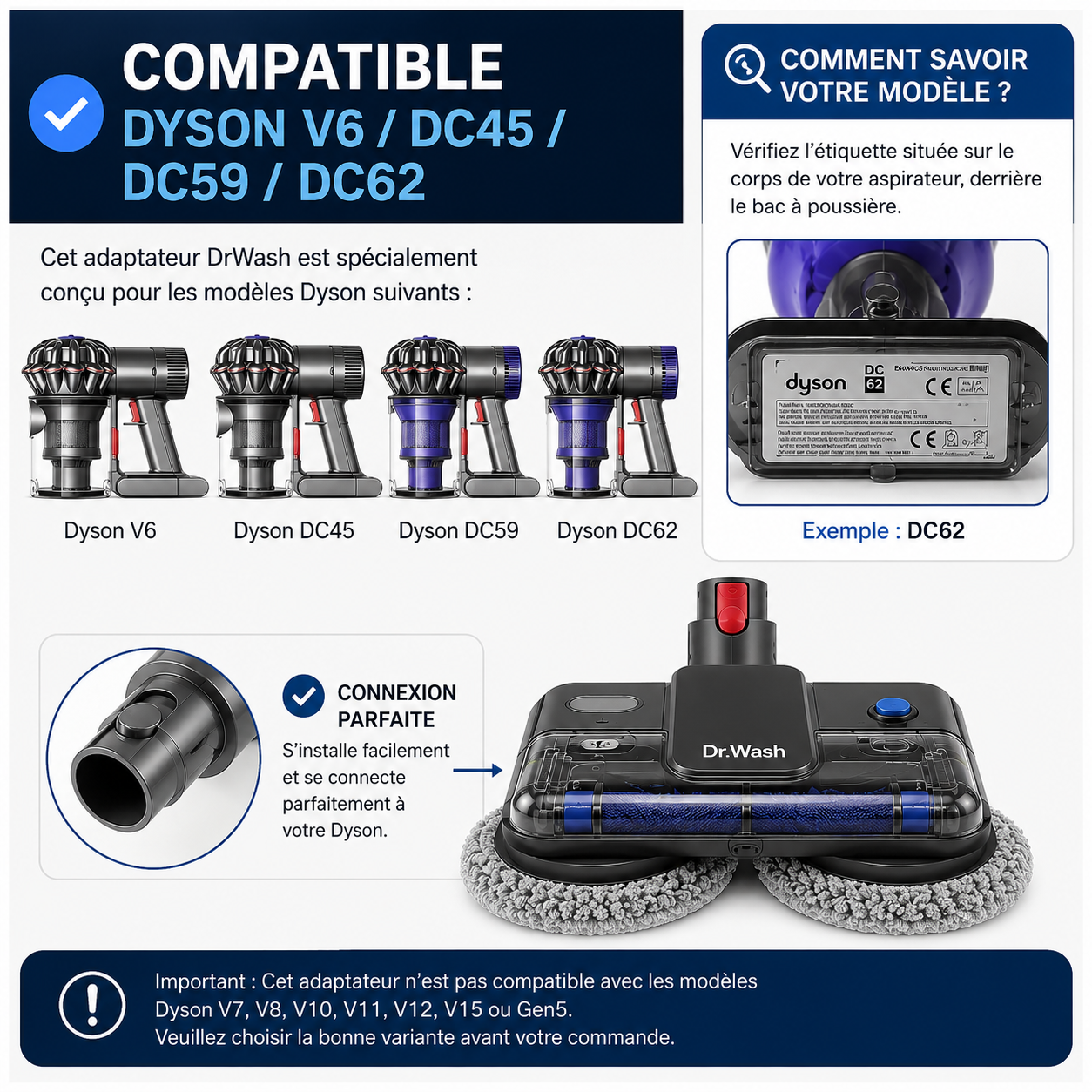 Drwash adapté à votre Dyson (V6 à V15)
