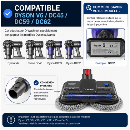 Drwash adapté à votre Dyson (V6 à V15)