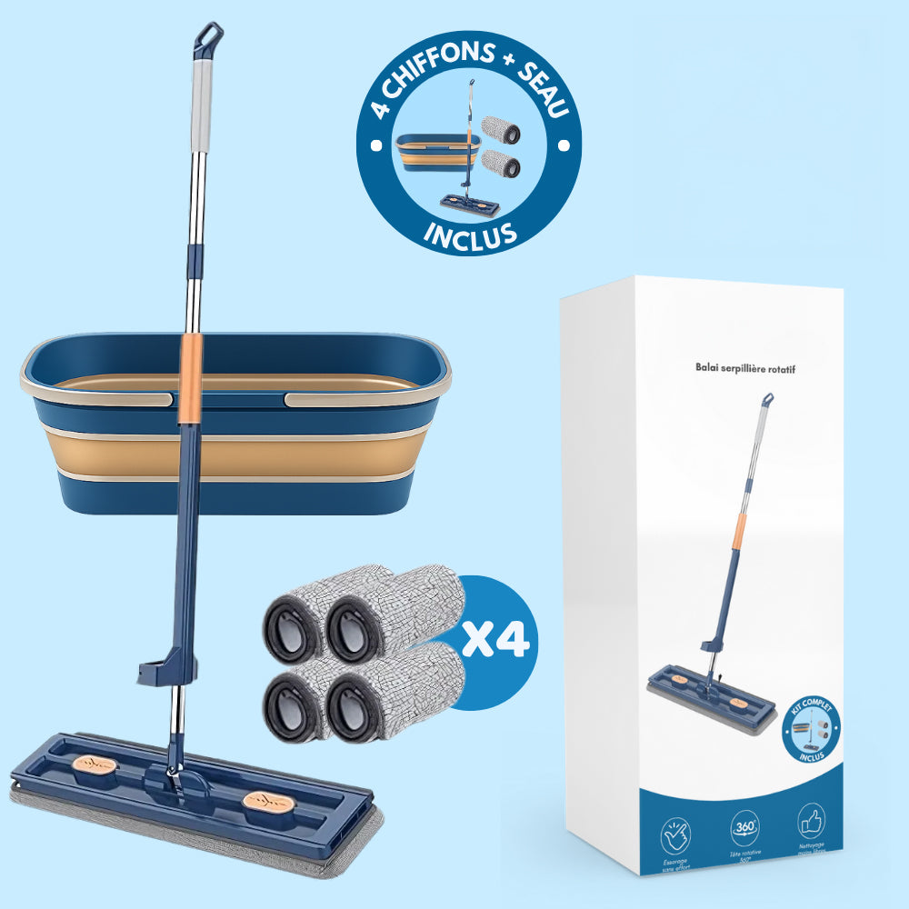 NettoMax Pro 360 — Vadrouille rotative avec seau essoreur mains libres
