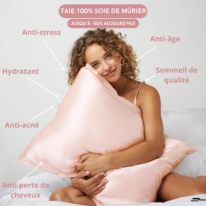 SoiePure™ – Taie d’Oreiller en Soie de Mûrier