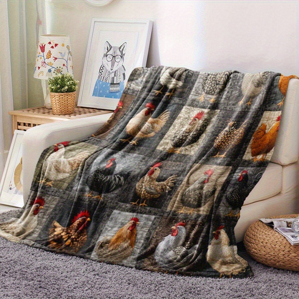PouleDouce™ – Couverture Cocooning à Imprimé Coloré