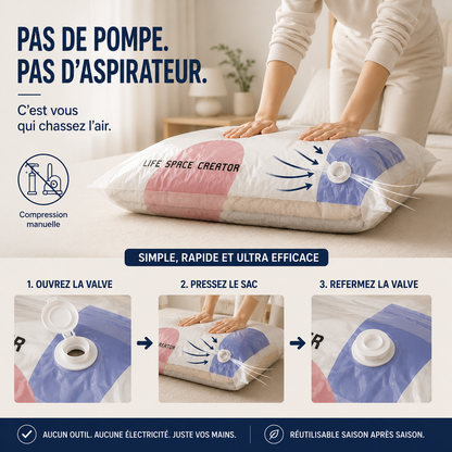 EspaceMax™ | Sac Compressible 3D Sans Pompe