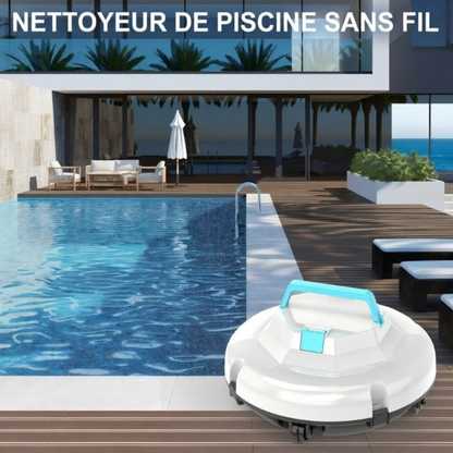 Robot Nettoyeur de Piscine Sans Fil AquaGenie Pro – Aspiration Puissante.