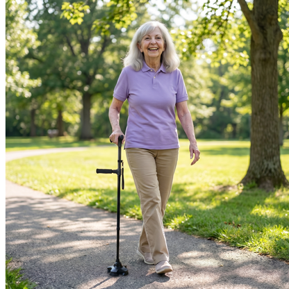 Canne ErgoFlex Pro — Base 360° Stabilité Totale.