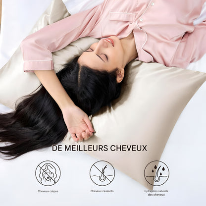 SoiePure™ – Taie d’Oreiller en Soie de Mûrier
