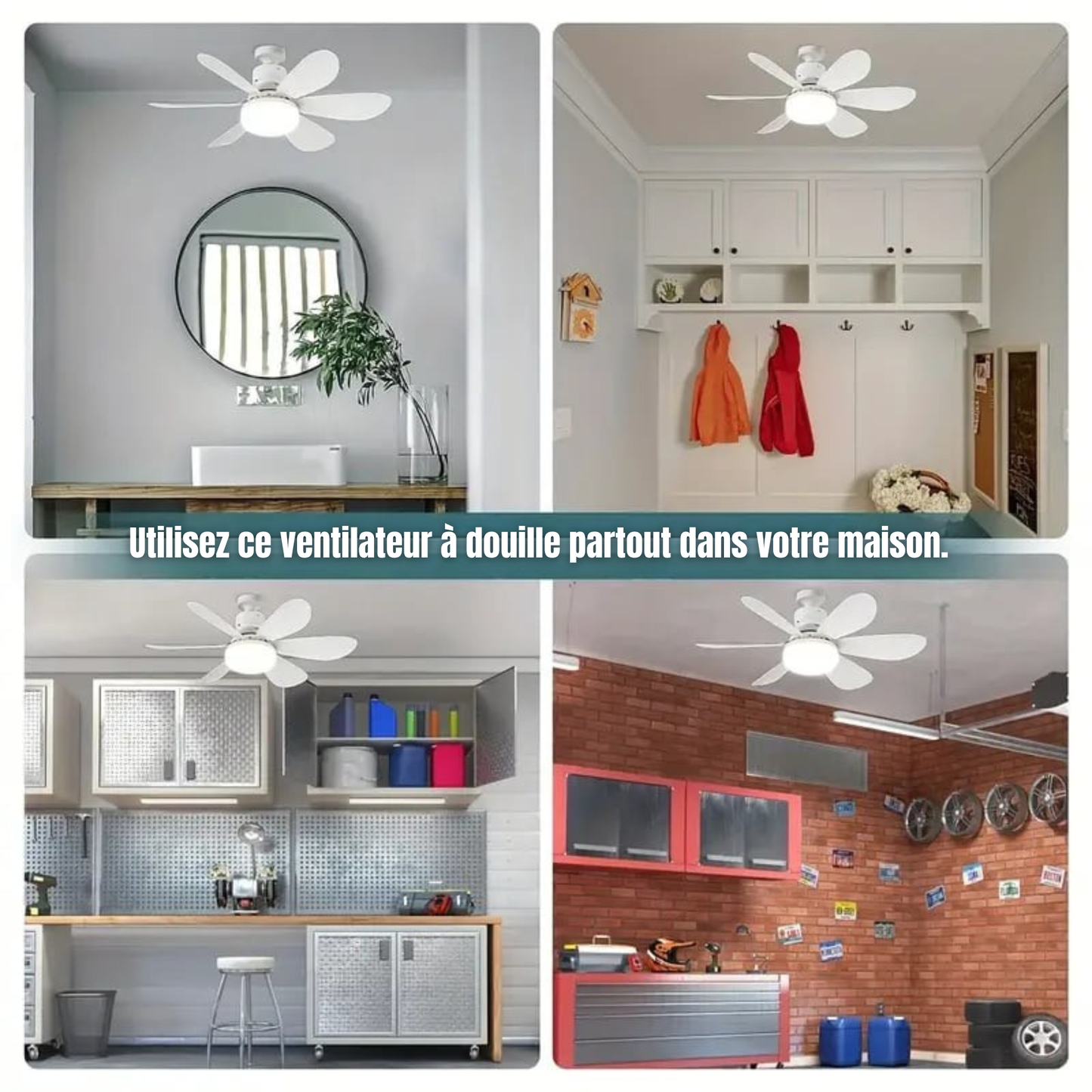 VentiloPro 2-en-1 — Ventilateur de plafond avec lumière LED & télécommande.