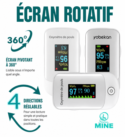 OxyClair™ — Oxymètre de pouls OLED | SpO₂, pouls & indice de perfusion