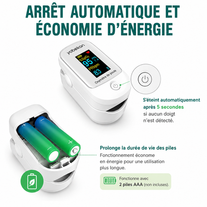 OxyClair™ — Oxymètre de pouls OLED | SpO₂, pouls & indice de perfusion