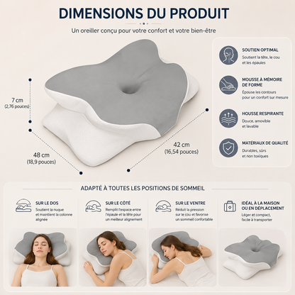 NuvaRest™ – Oreiller Ergonomique Cervical Rafraîchissant