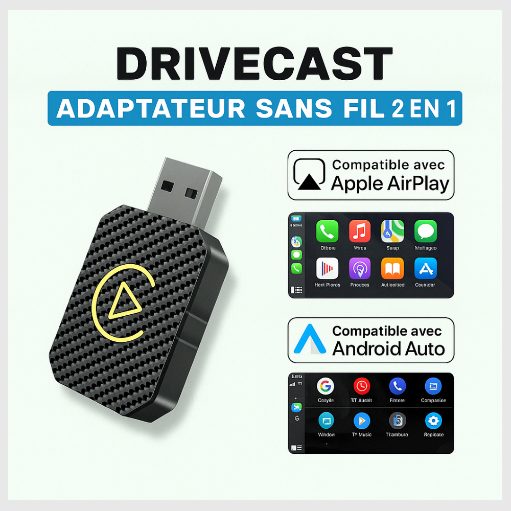 OTTOCAST Play2Video Pro - Adaptateur Sans Fil CarPlay & Android Auto Avec YouTube Netflix TikTok